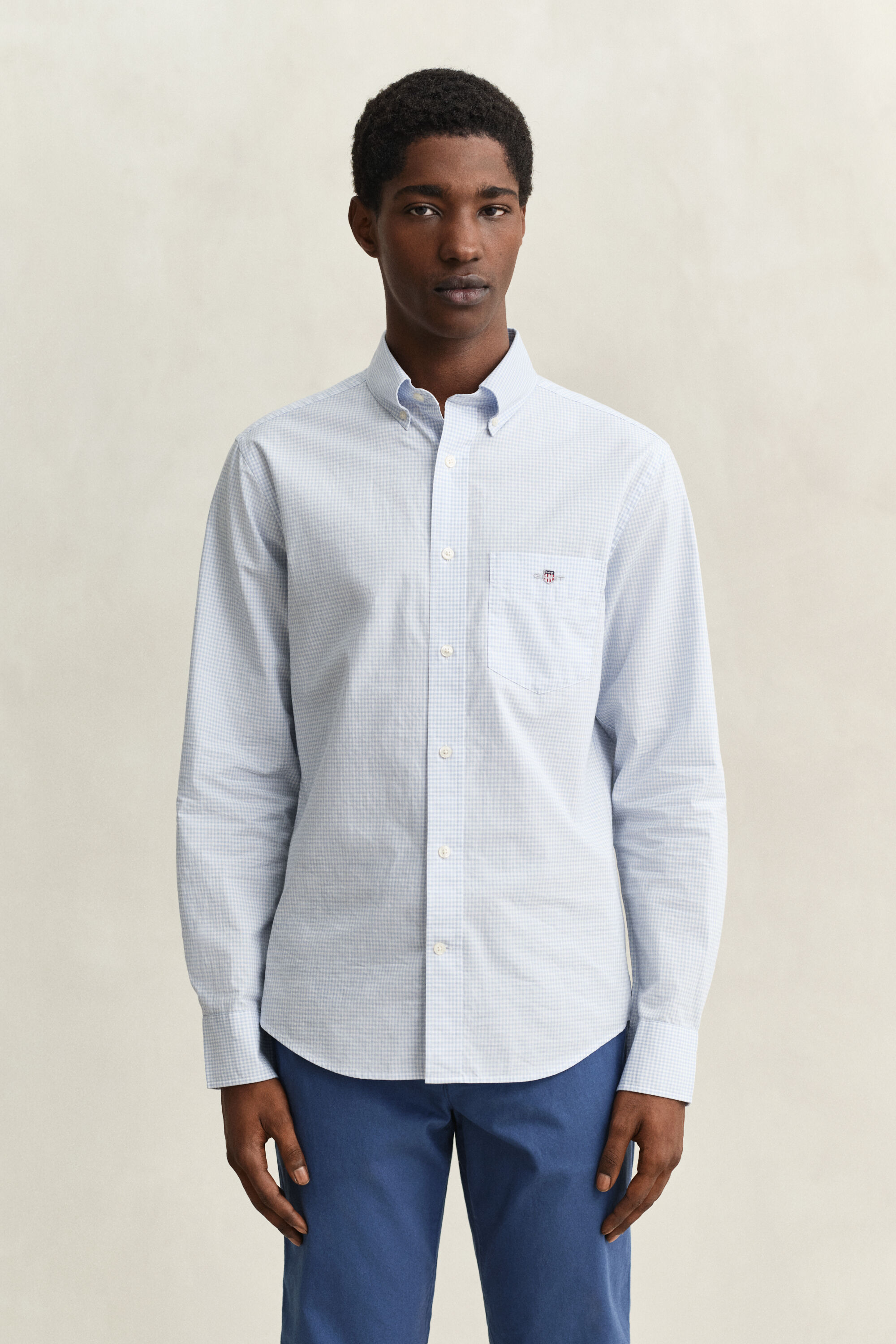 Gingham klassisk poplin-skjorte