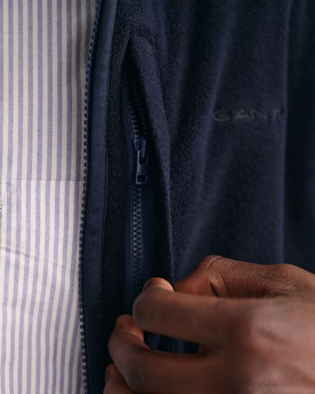 Fleece jakke med lynlås