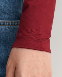 Langærmet top med rullekrave