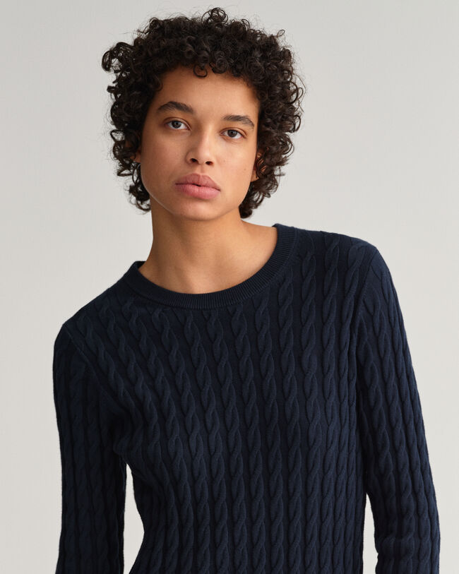 Kjole med snoet kabelstrik