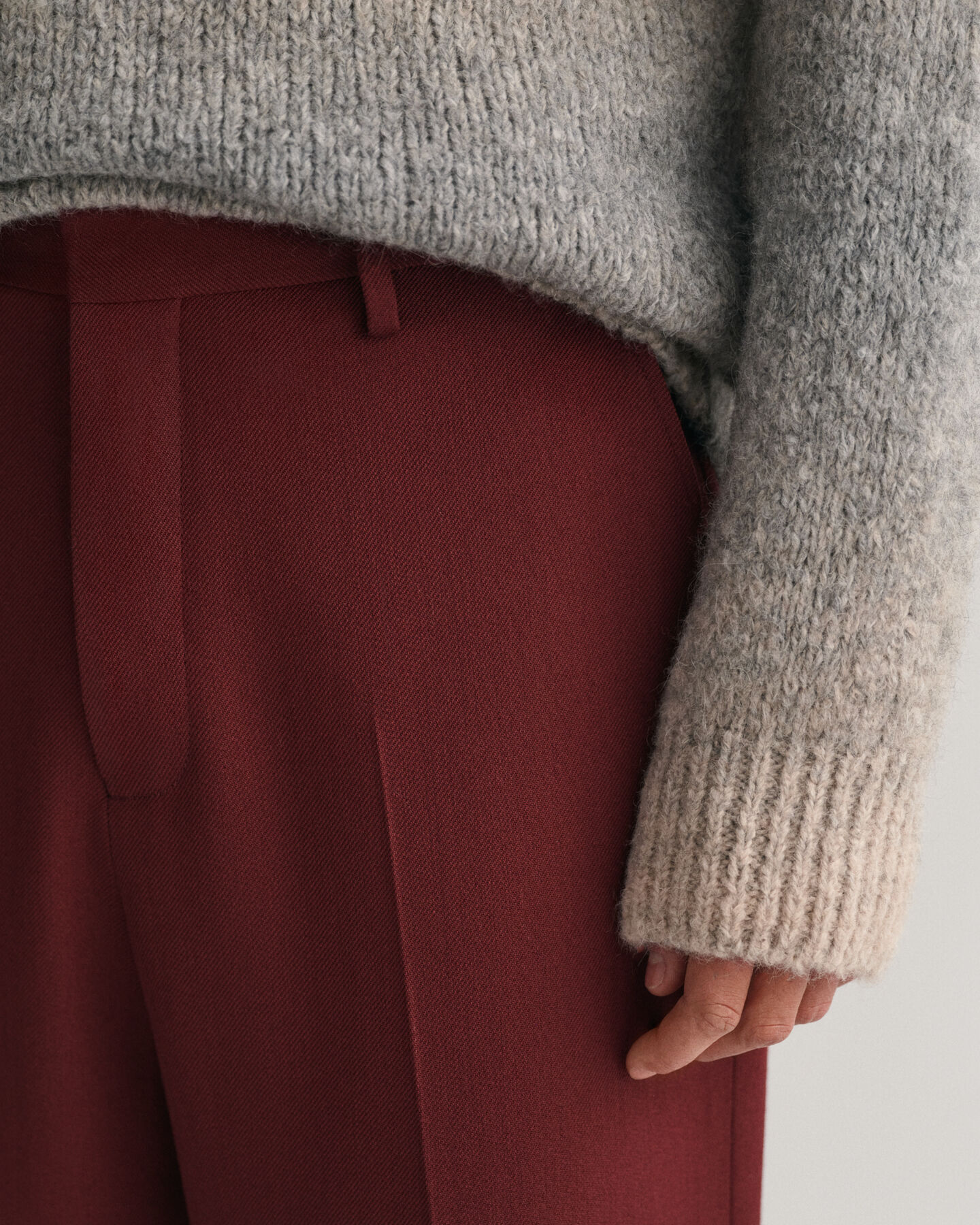 Jakkesæt-bukser af uld og twill