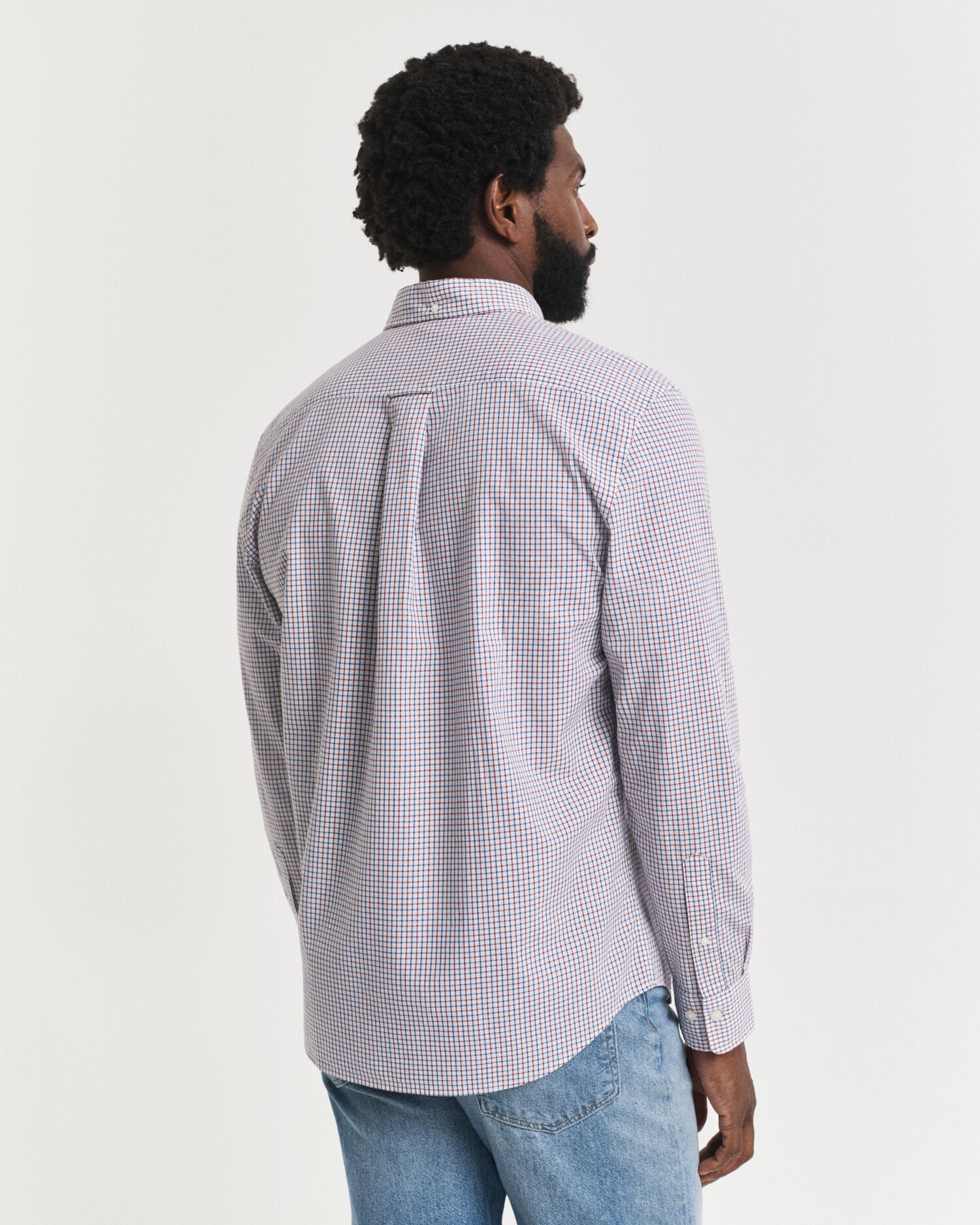 Regular fit klassisk poplin-skjorte med mikrotern