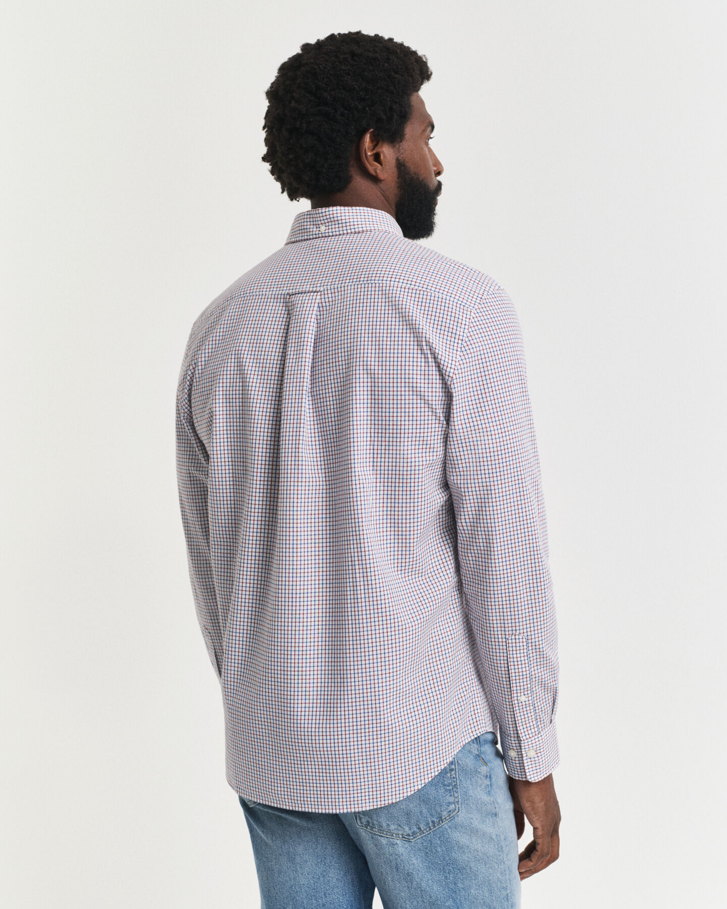Regular fit klassisk poplin-skjorte med mikrotern