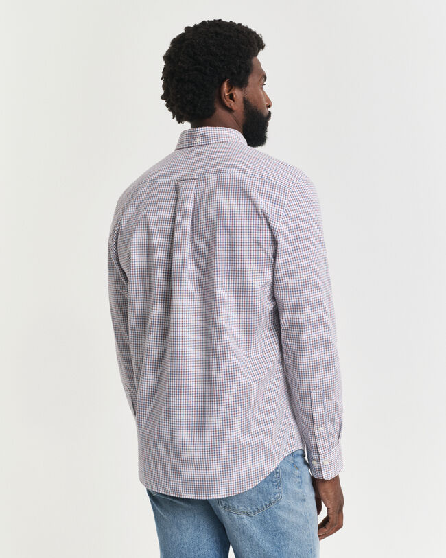 Regular fit klassisk poplin-skjorte med mikrotern