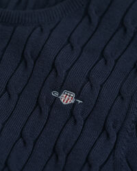 Teen Girls kortærmet sweater af strækbomuld med kabelstrik