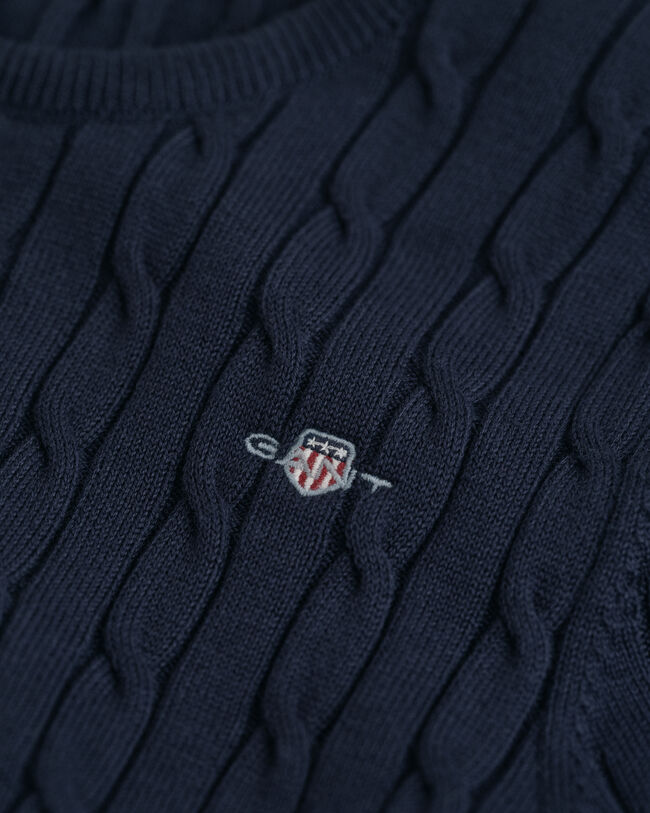 Teen Girls kortærmet sweater af strækbomuld med kabelstrik