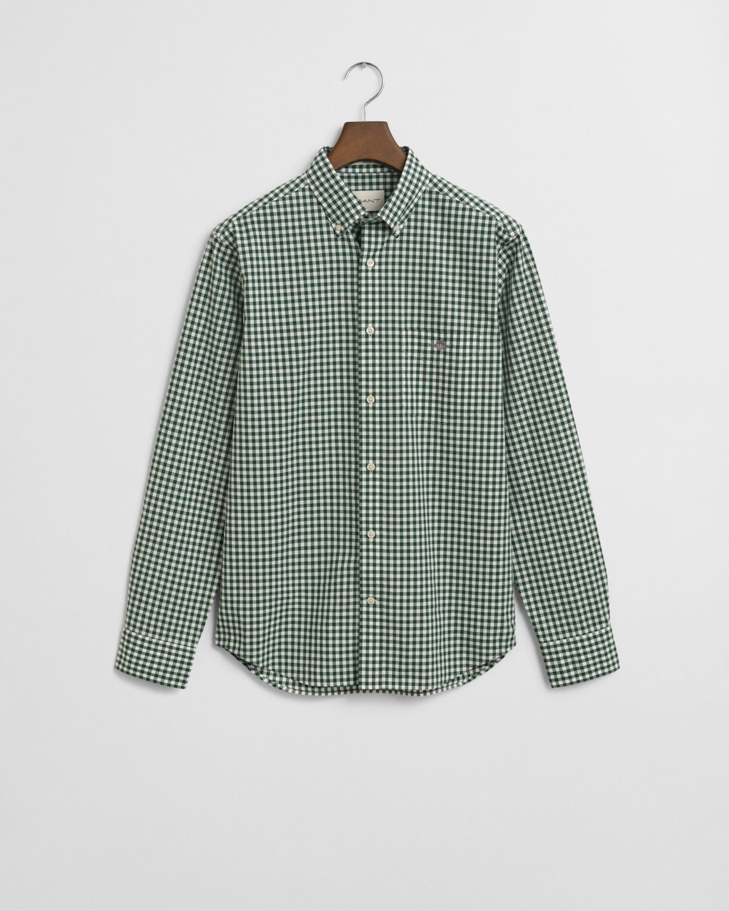 Regular fit klassisk gingham poplin-skjorte