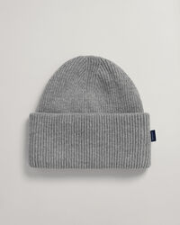 Ribstrikket beanie