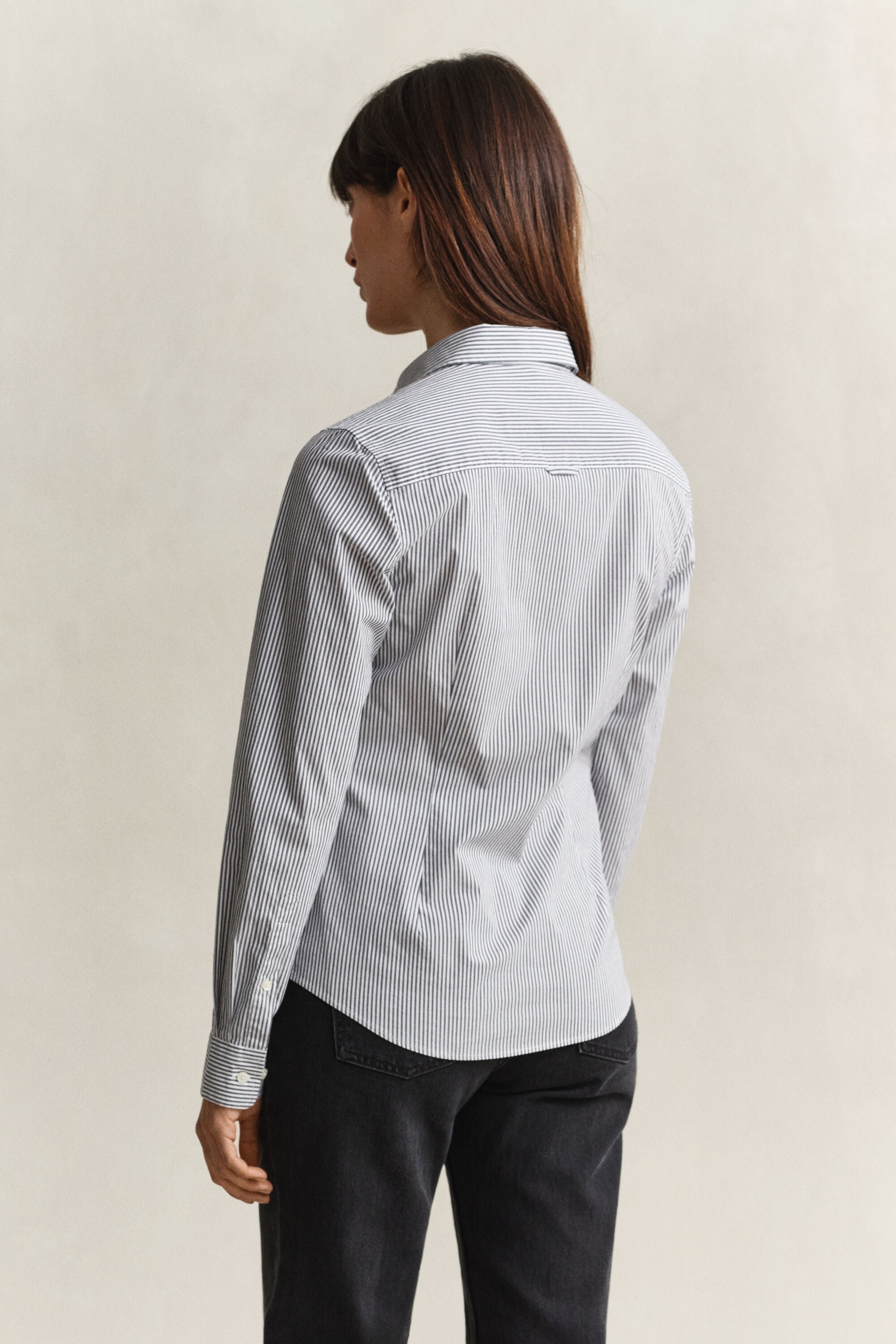 Stribet poplin-skjorte