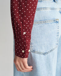 Regular fit skjorte af bomuldsvoile med prikket tryk