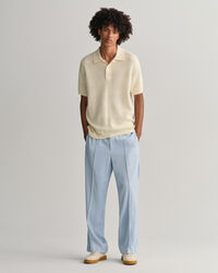 Tekstureret poloskjorte af bomuld