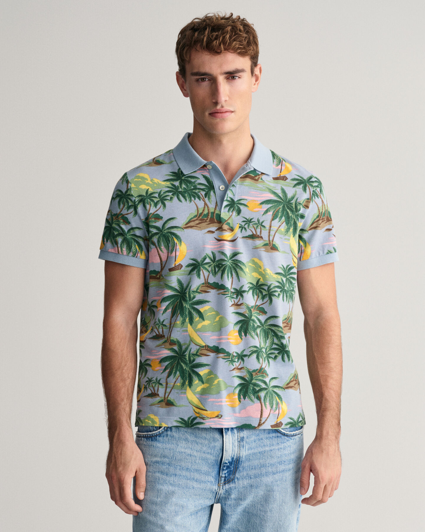 Hawaiian Print poloskjorte