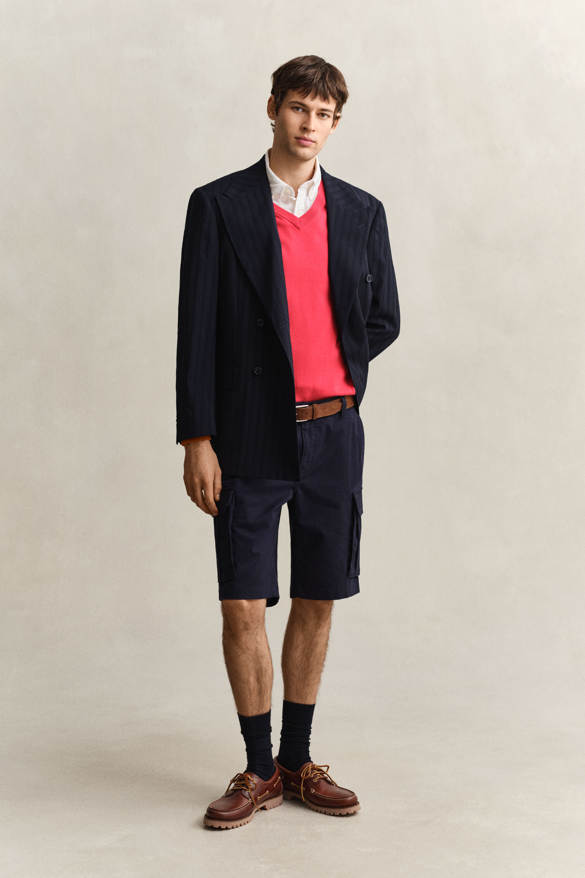 Klassiske sweater i bomuld med V-hals