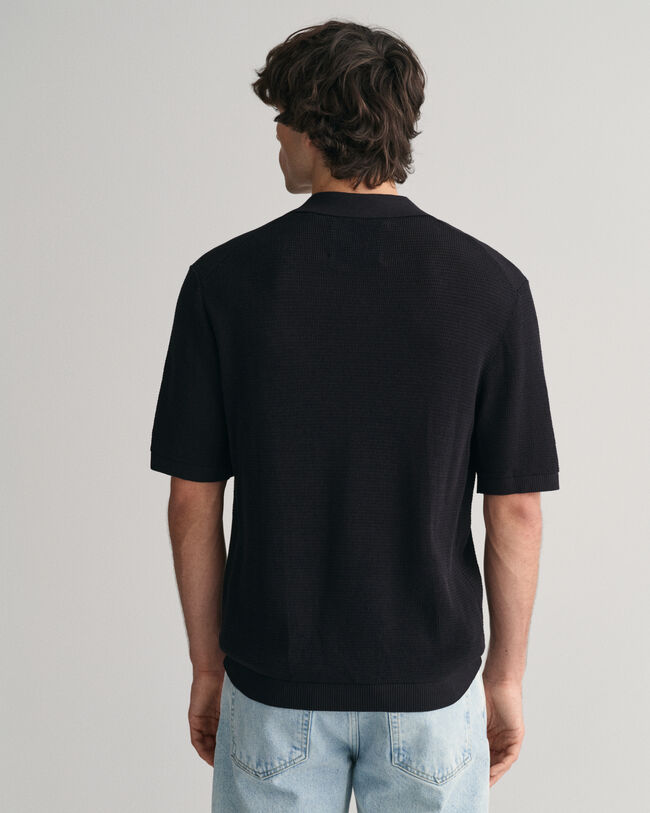 &Aring;ben strikket polosweater