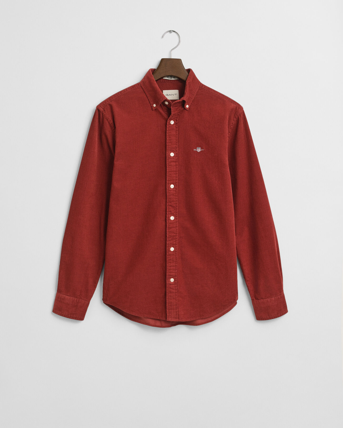 Regular fit skjorte af bomuldsjernbanefløjl