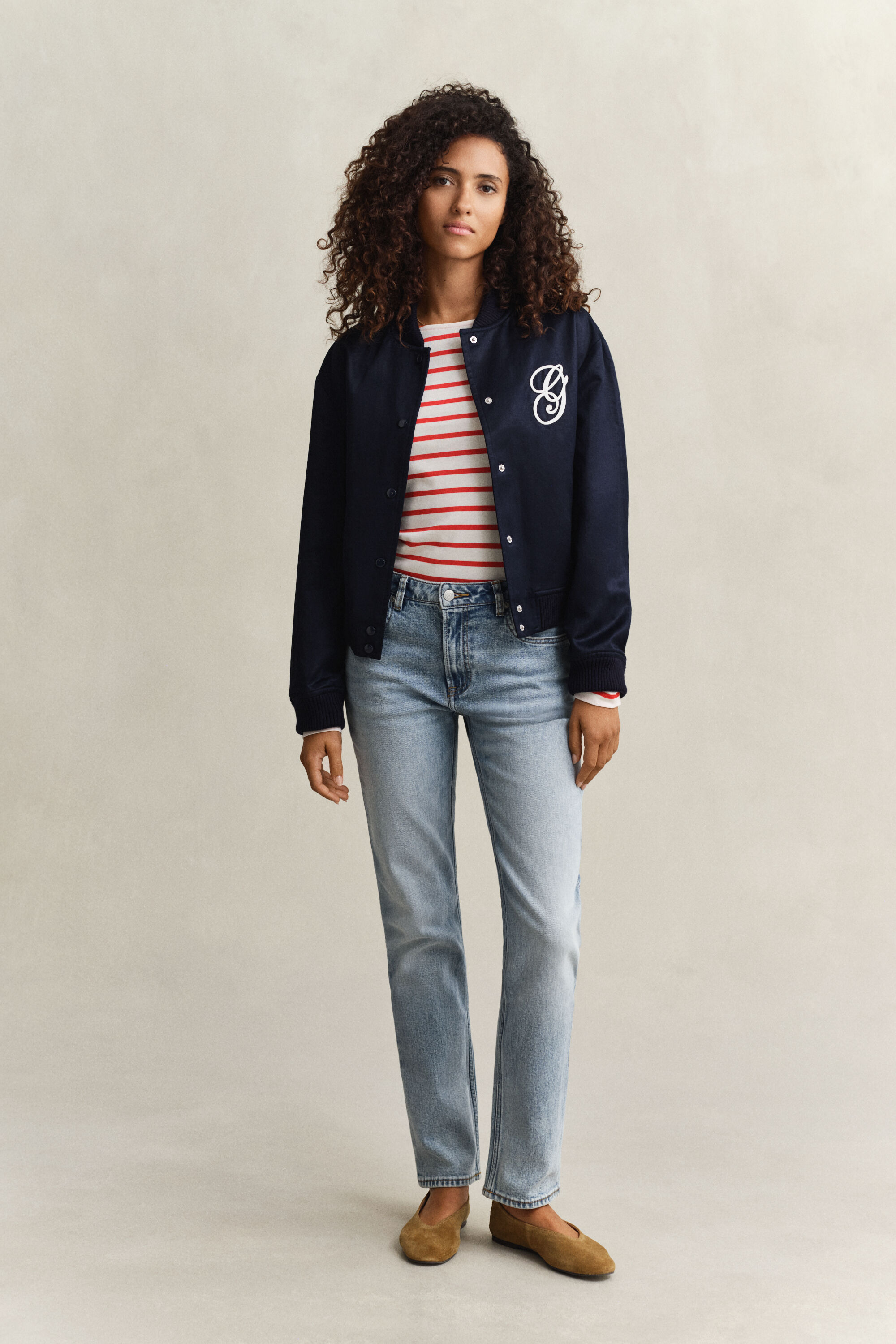 Bretonstribet T-shirt med lange ærmer