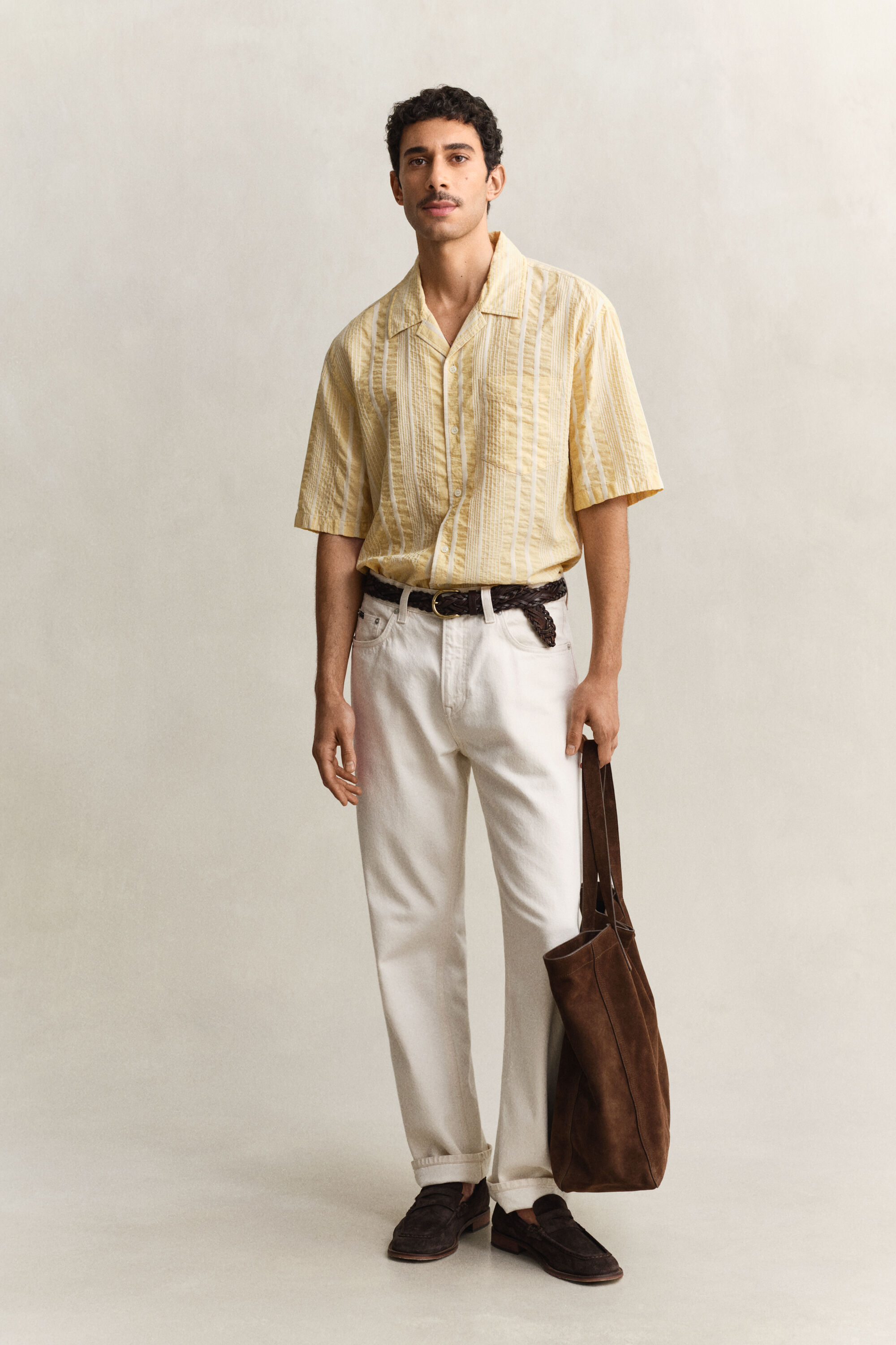 Seersucker skjorte med korte ærmer