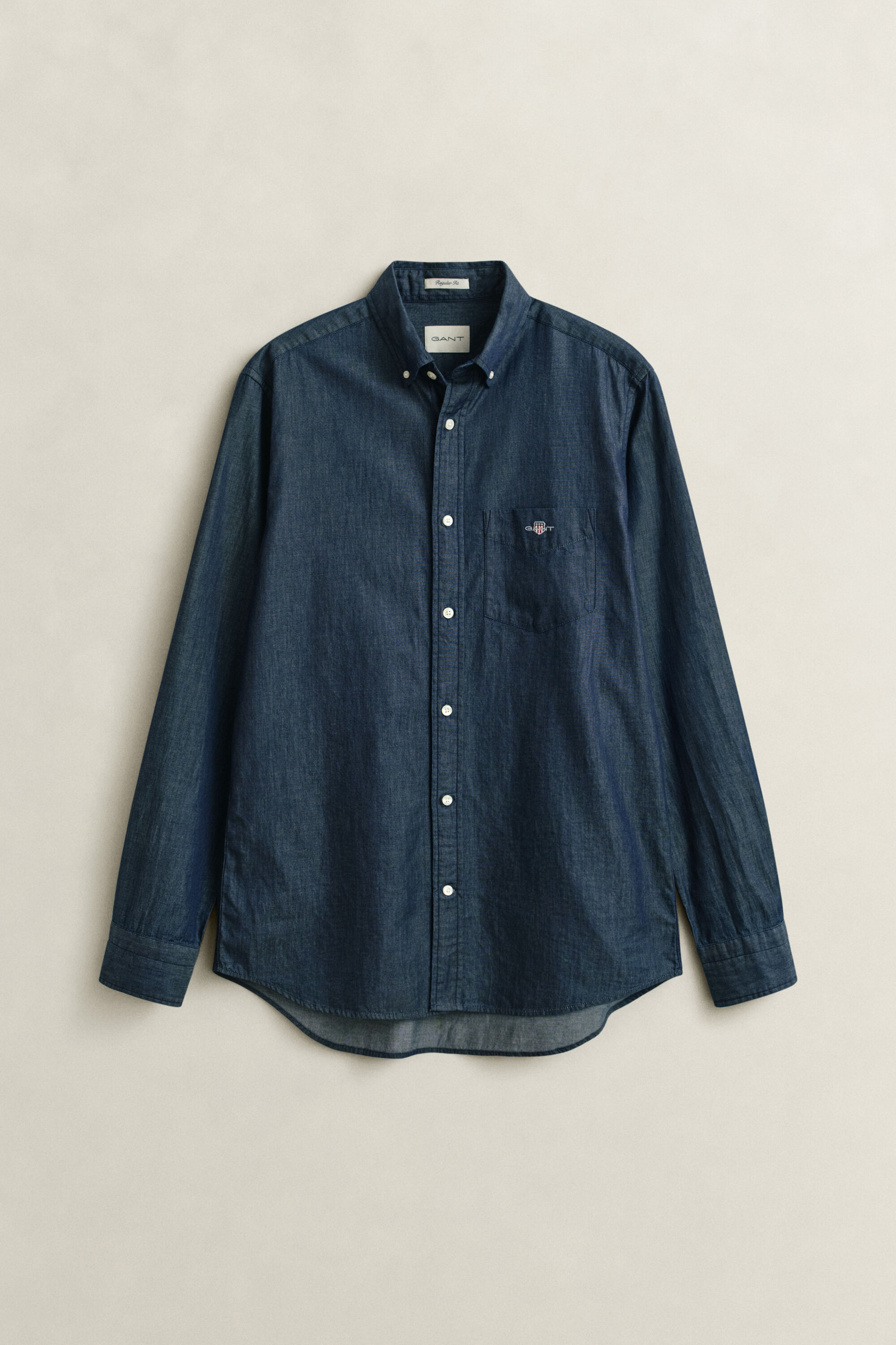 Regular fit indigo-skjorte