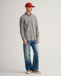 Regular fit gingham skjorte af twill