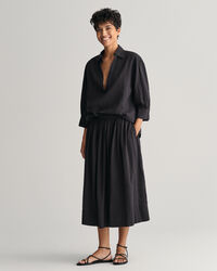 Seersucker-stribet pull-on nederdel