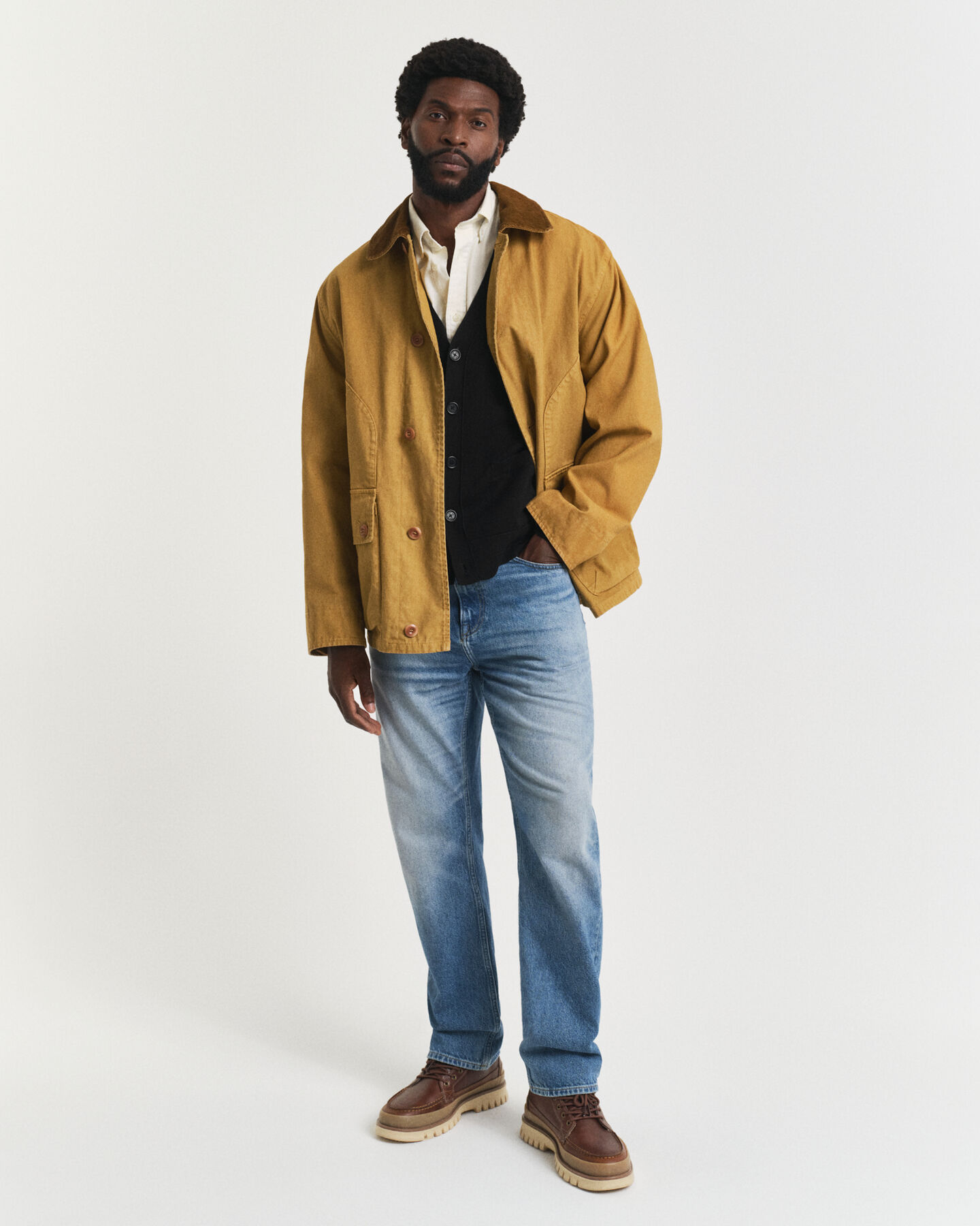 Afslappet cardigan i bomuld