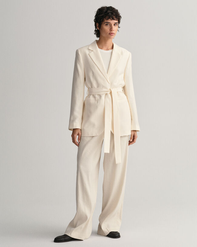 Regular fit Fluid blazer med b&aelig;lte