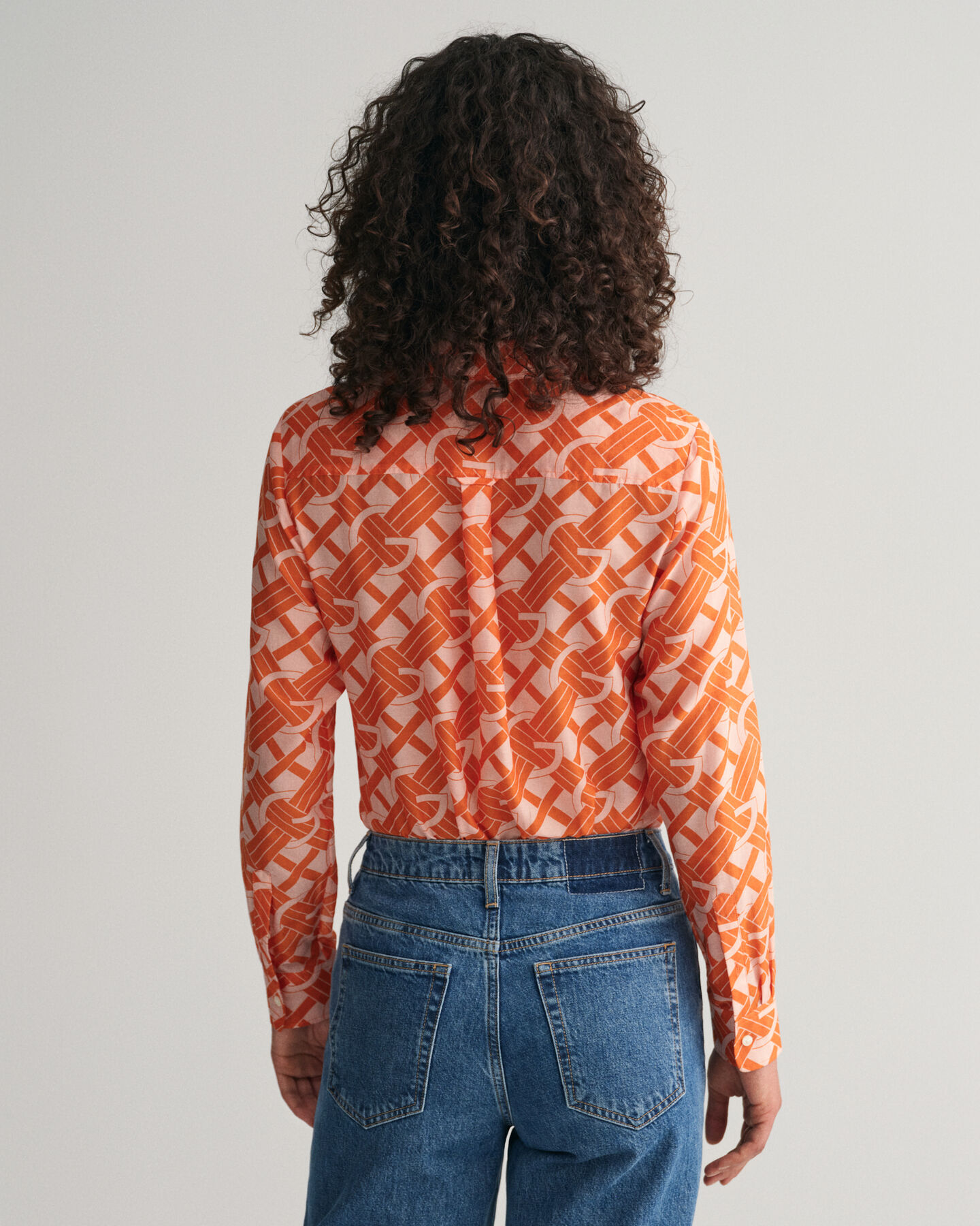 Regular fit G Patterned skjorte af bomuld og silke