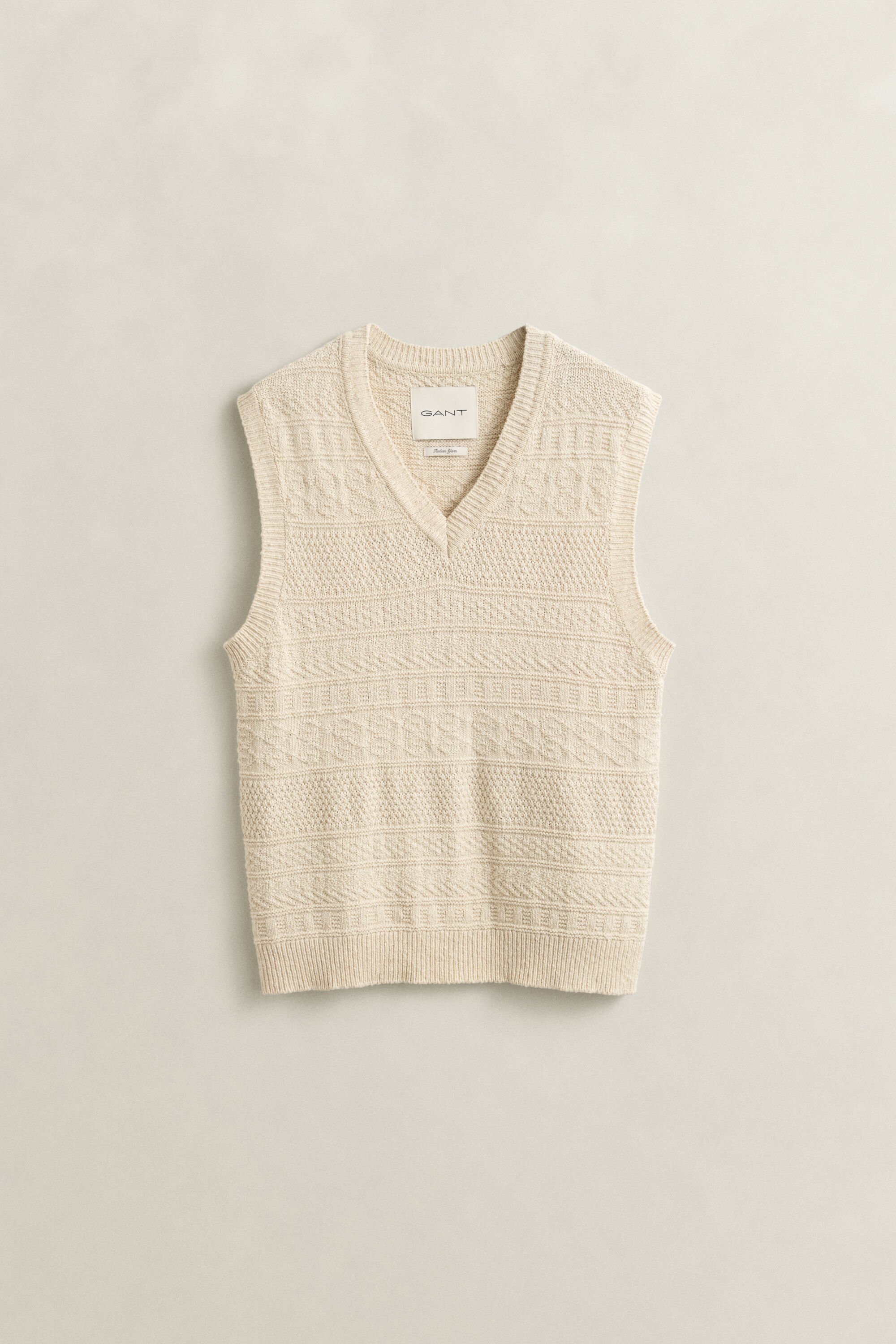 Tekstureret vest i bomuldsblanding