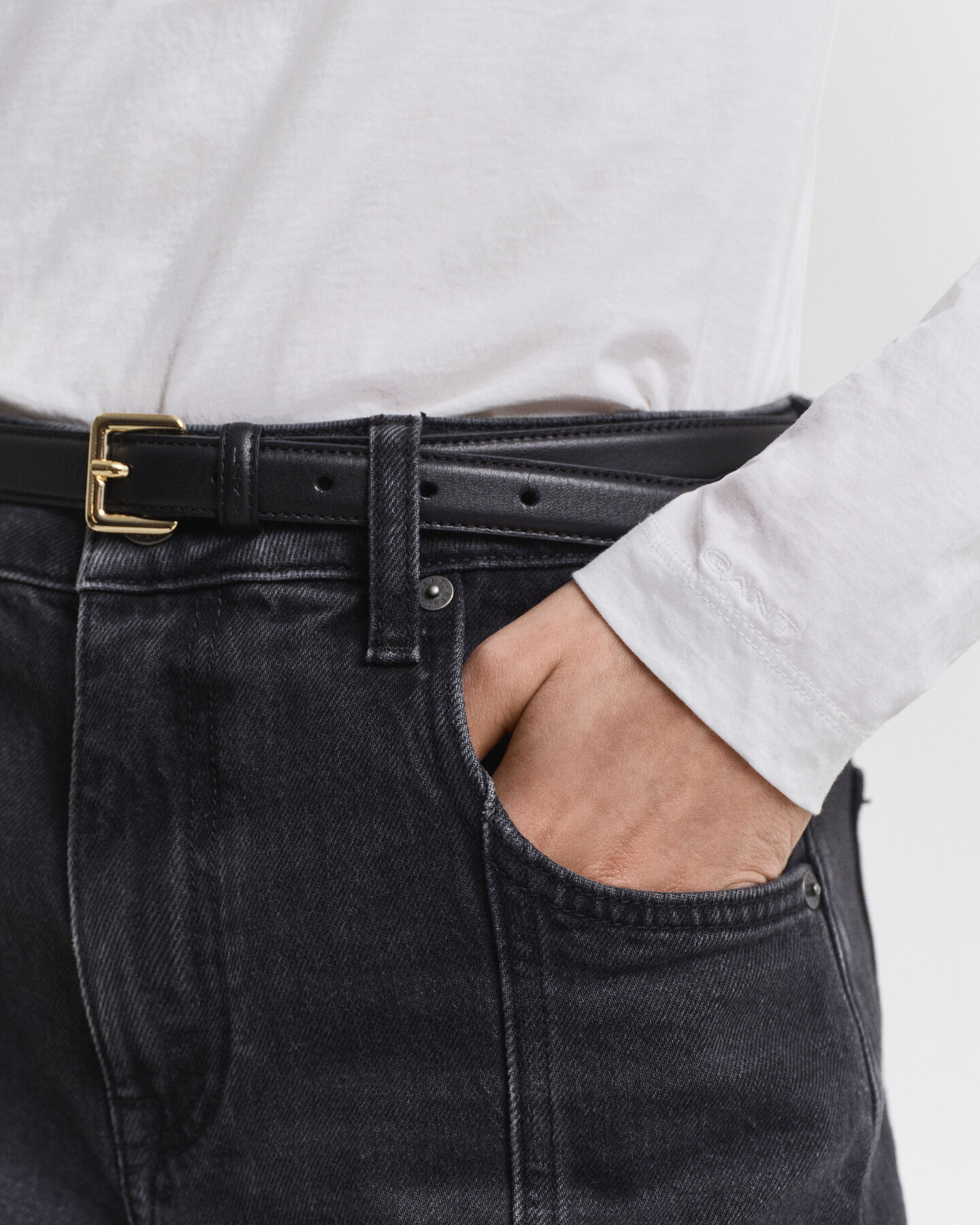 Let top i bomuld med rullekrave