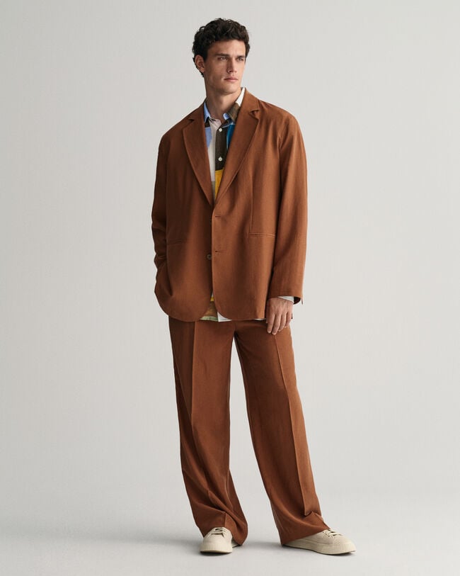 Relaxed fit jakkes&aelig;t-blazer af silke