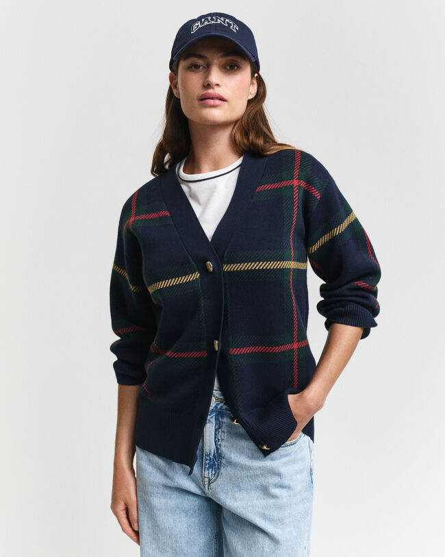 Ternet cardigan med V-hals