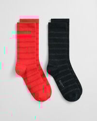 2-Pack metallisk stribede sokker med gaveæske