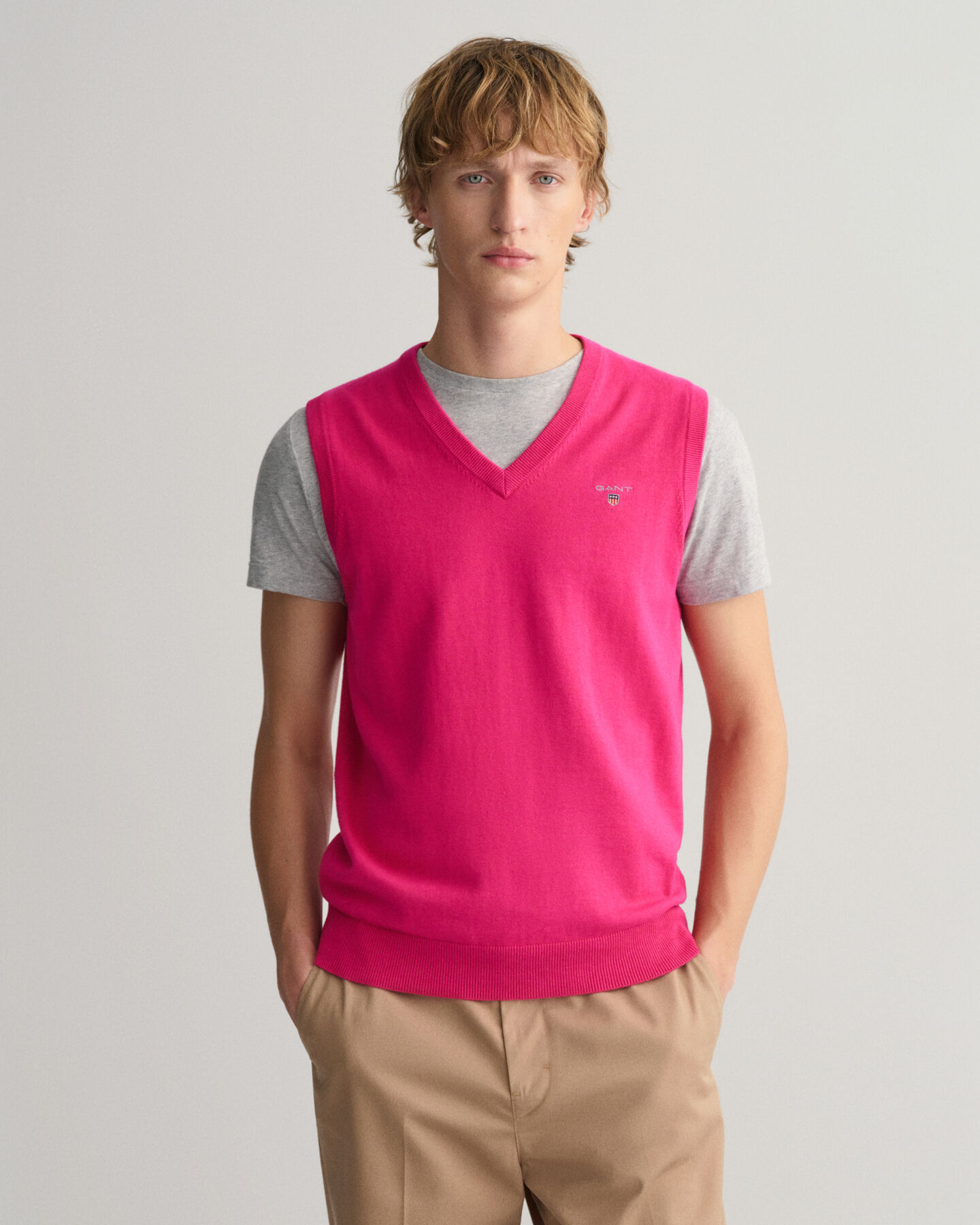 Classic sweater-vest af bomuld