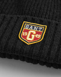 Gavesæt med beanie og halstørklæde i uld med mærke