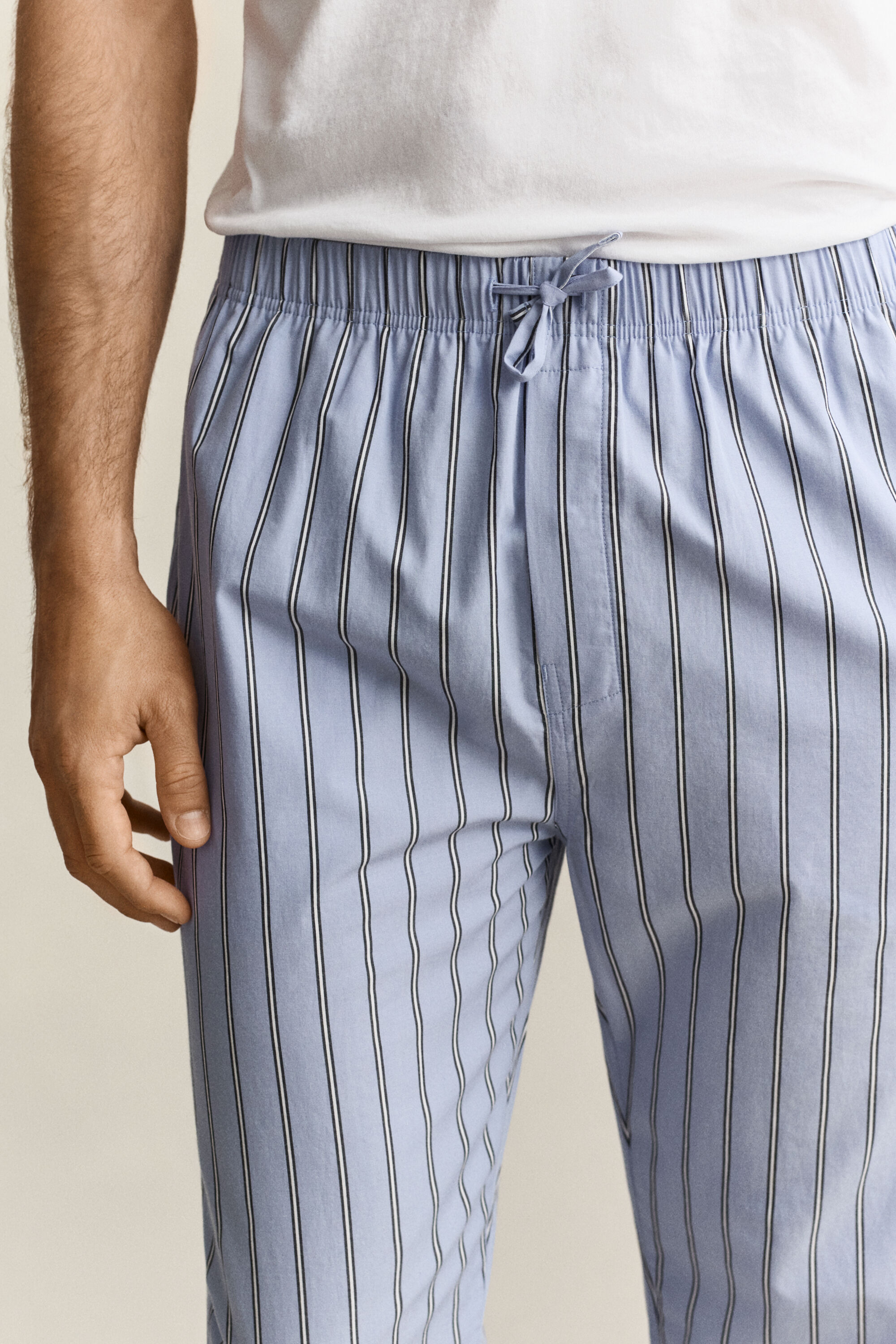 Stribede poplin pyjamasbukser