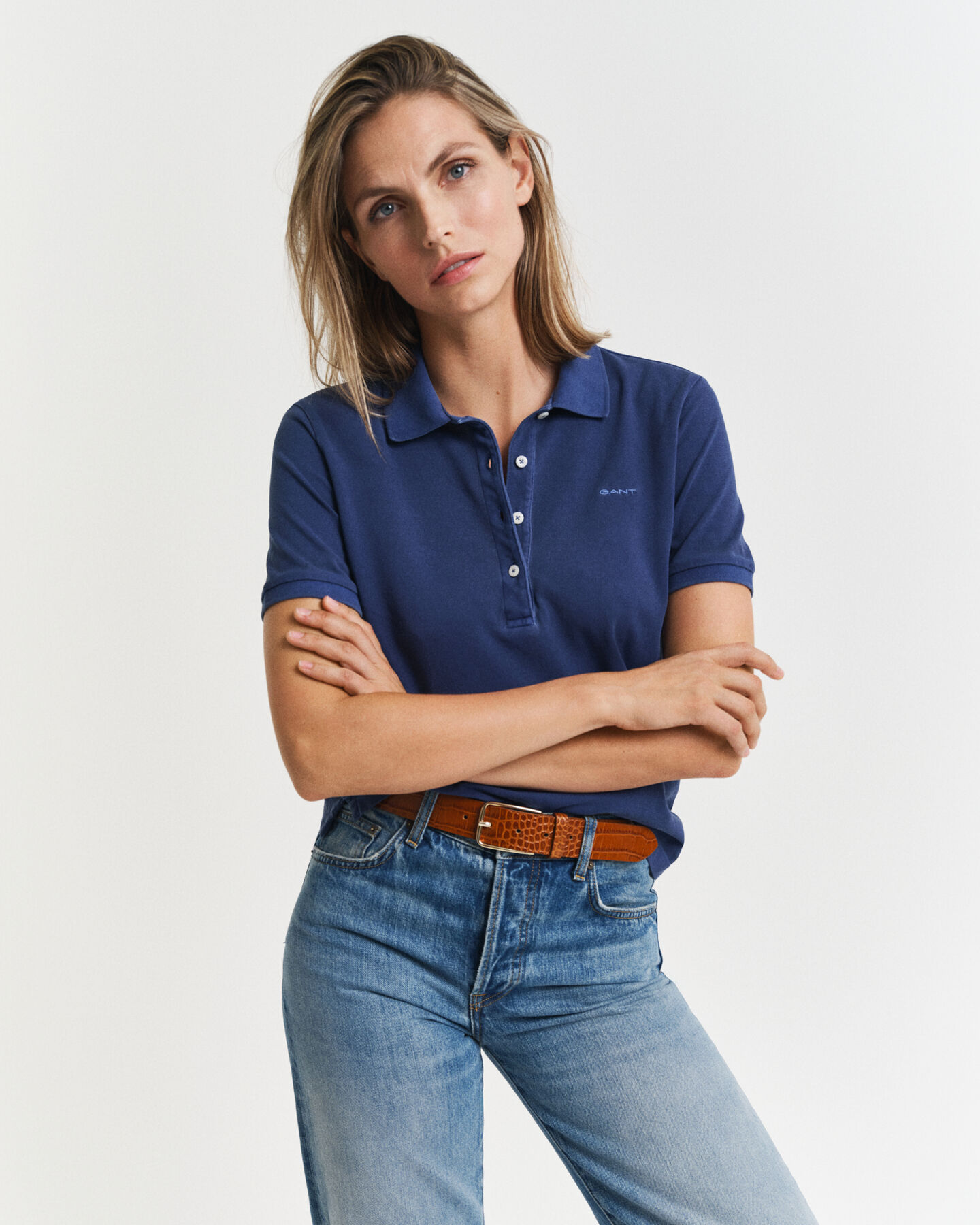 Sunfaded piqu&eacute; poloskjorte