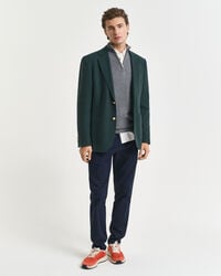 Bomuldspiqué sweater med halv lynlås