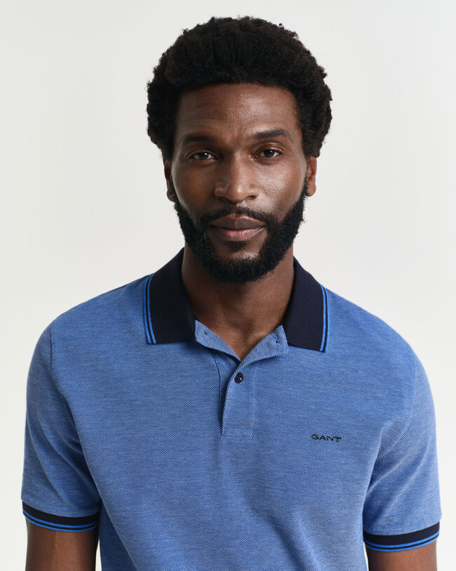 4-farvet Oxford piqué poloskjorte