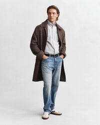 Regular fit klassisk bankerstribet Oxford-skjorte