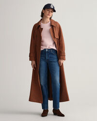 Ribstrikket crewneck sweater af uld