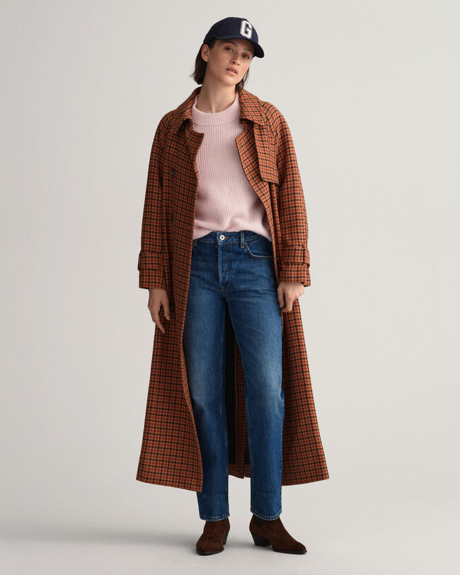 Ribstrikket crewneck sweater af uld