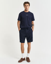 Relaxed fit shorts af hør med løbesnor