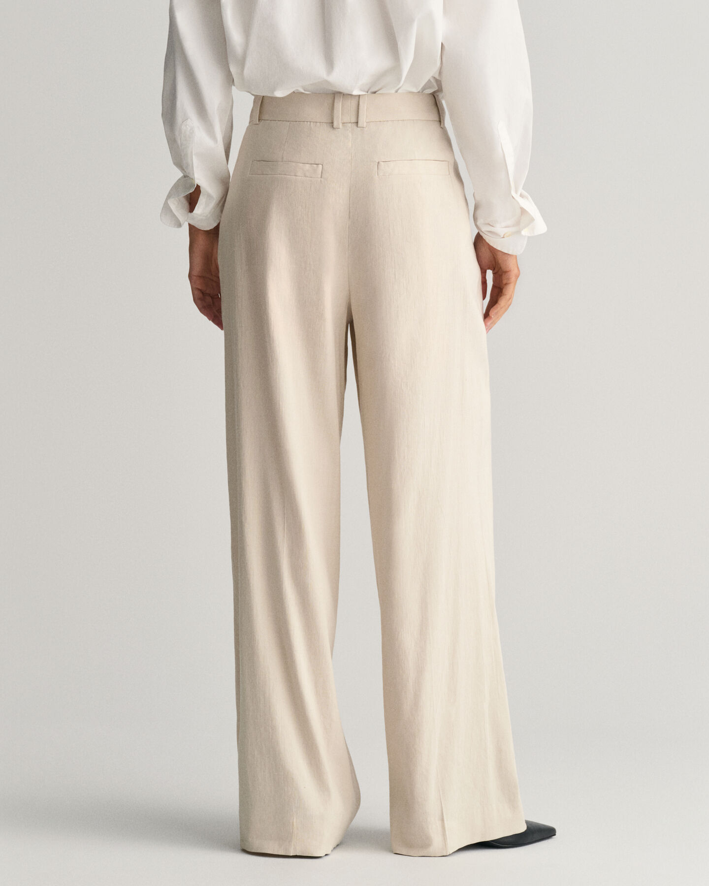 Relaxed fit skræddersyede hørbukser med stræk