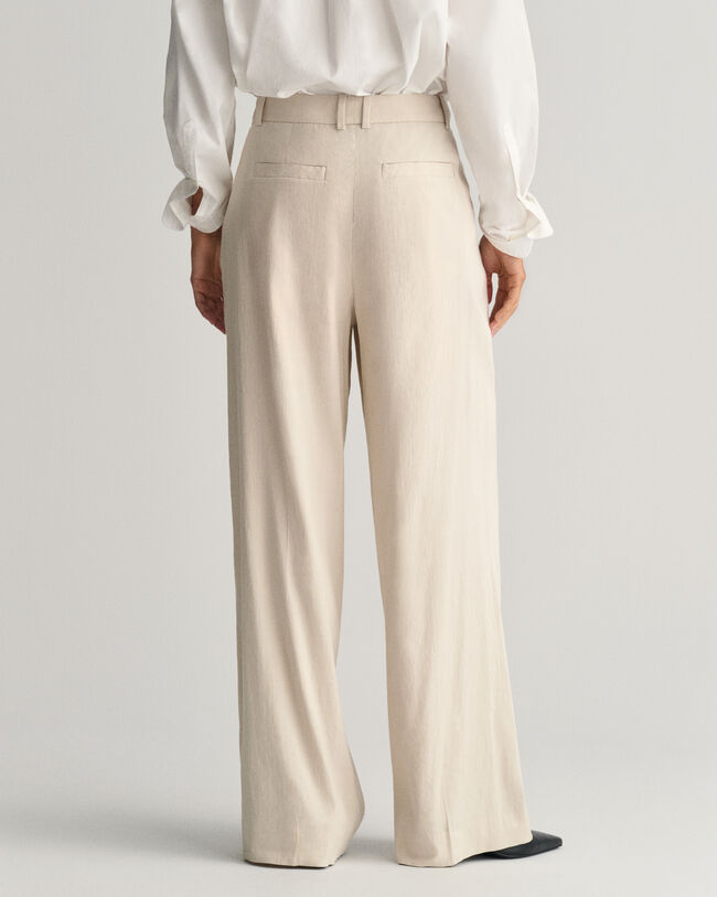 Relaxed fit skræddersyede hørbukser med stræk