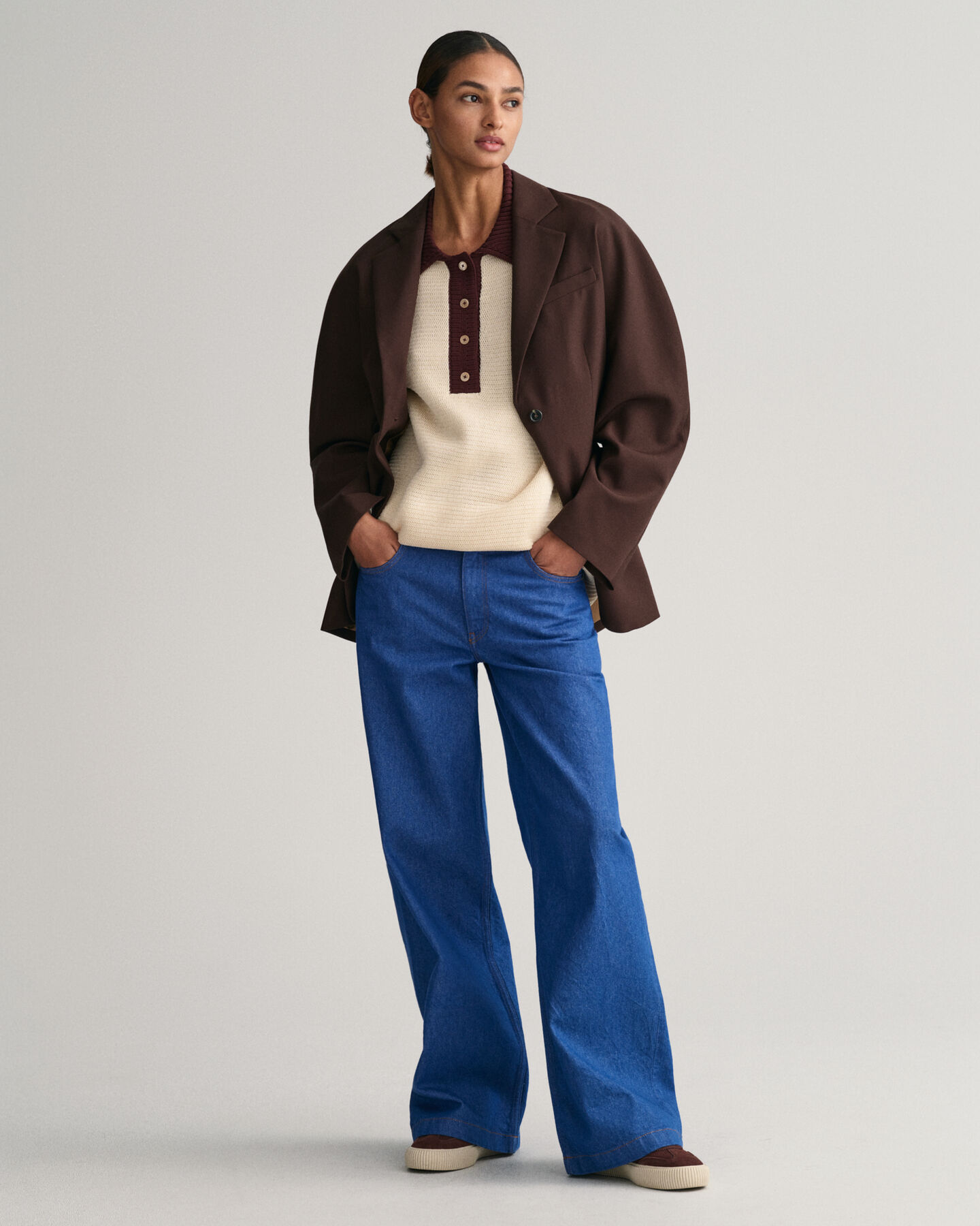 Strikket poloskjorte