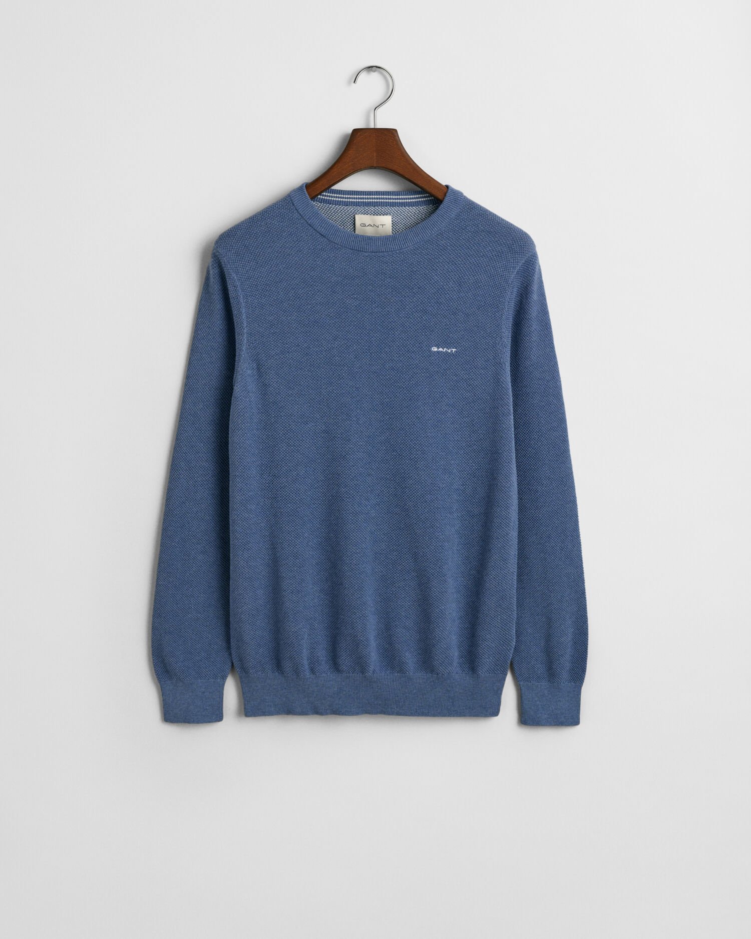 Crewneck sweater af bomuldspiqué