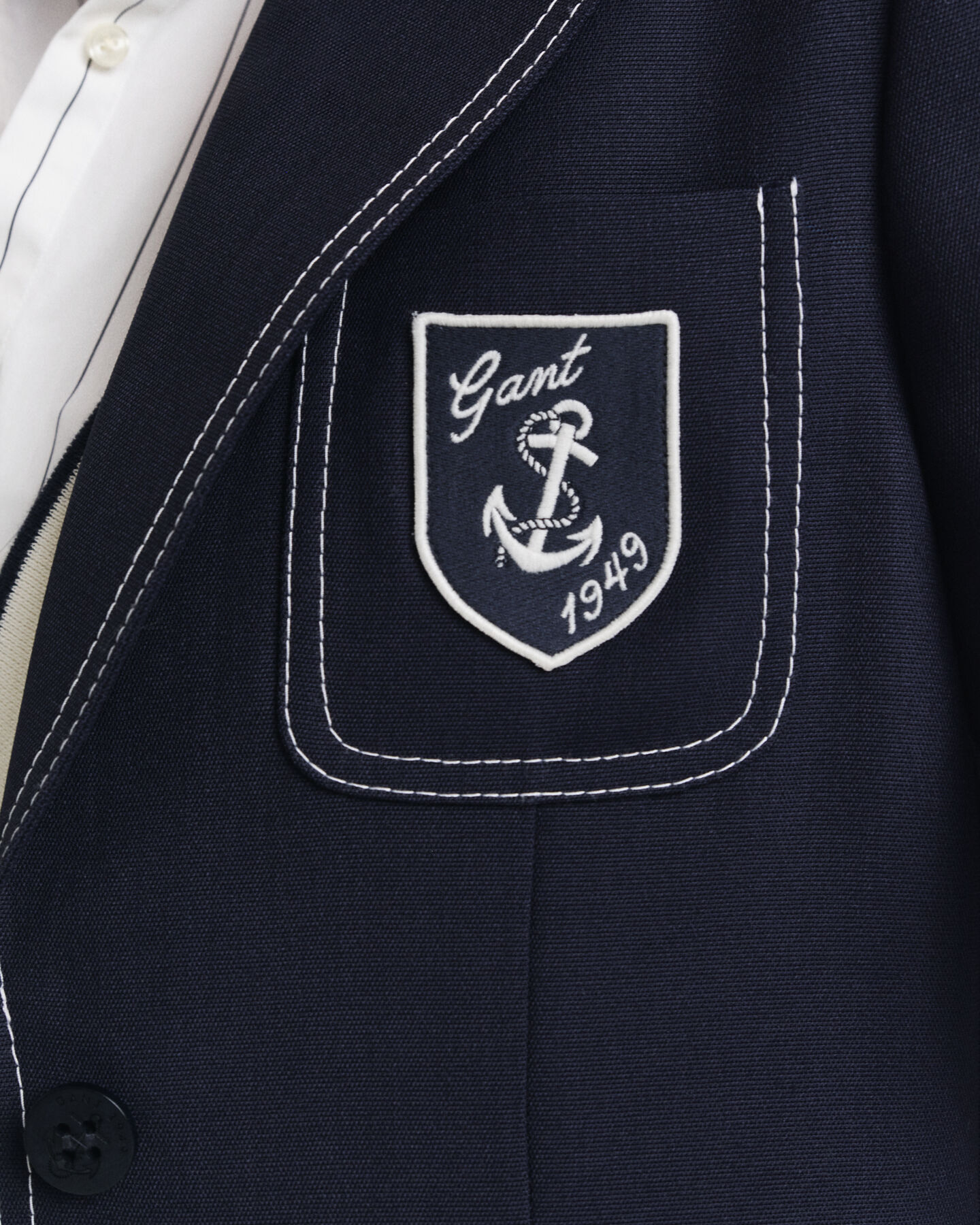 Bullion-blazer med kontrastsyning