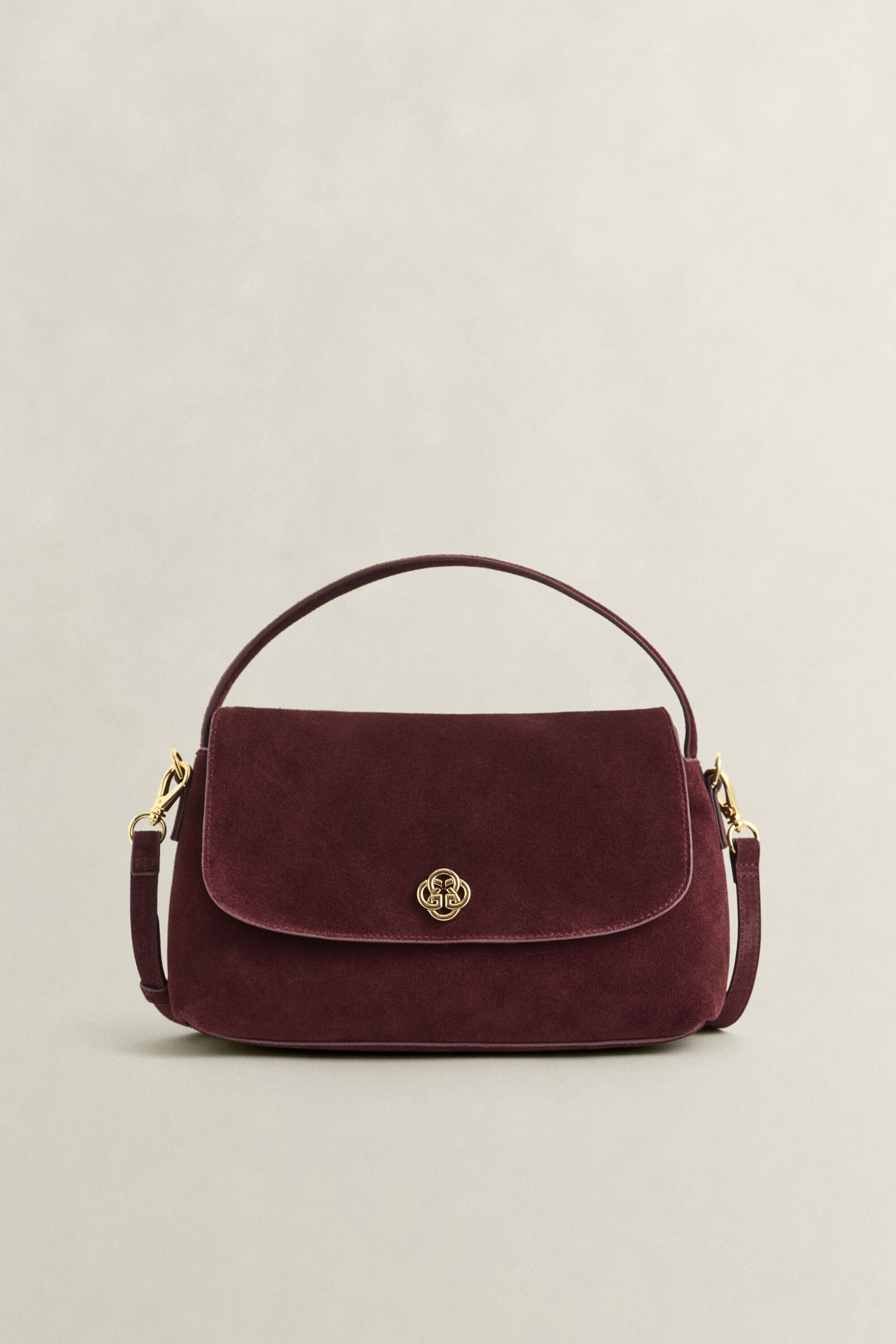 Slouchy skuldertaske i ruskind