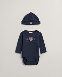 Baby Archive Shield bodysuit og beanie