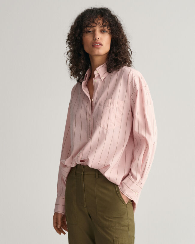 Oversized Luxury Oxford-skjorte med striber